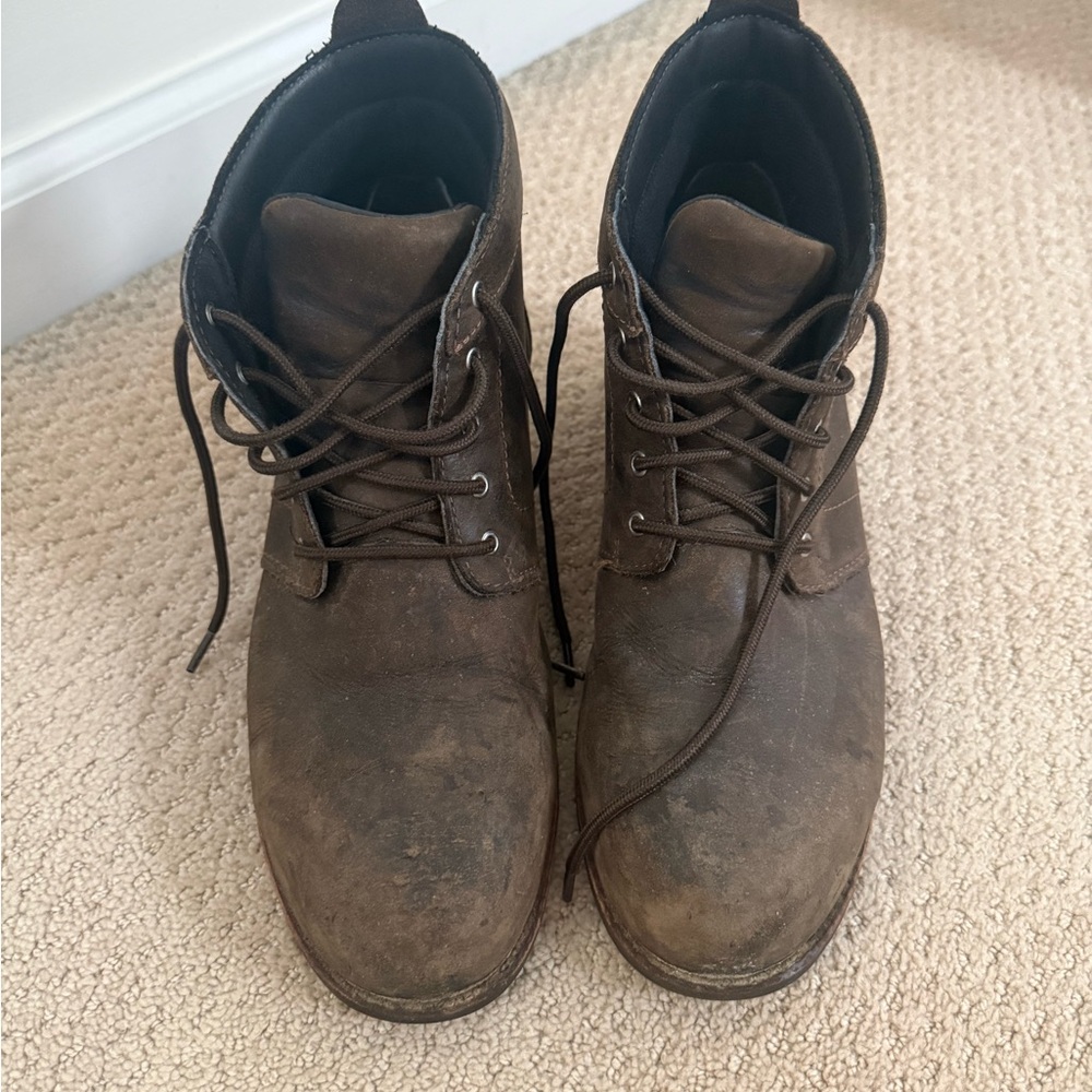 Women’s Brown Lace-Up Steel Toed Work Boots